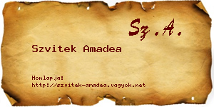 Szvitek Amadea névjegykártya